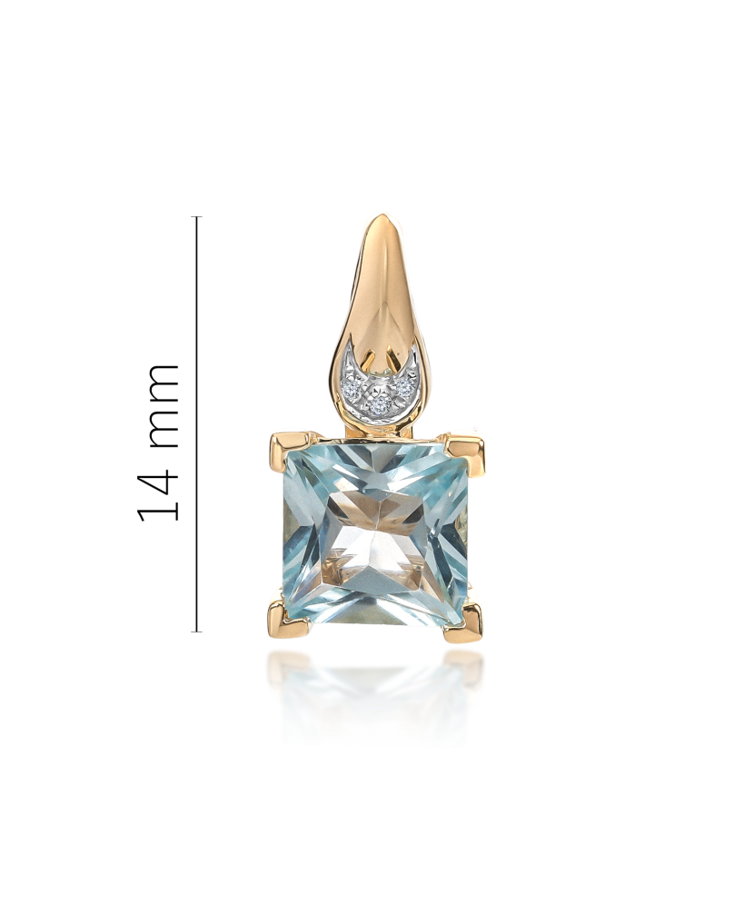 Dzeltenā zelta kulons ar dimantiem un topāzu