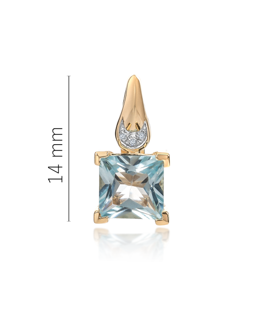 Dzeltenā zelta kulons ar dimantiem un topāzu