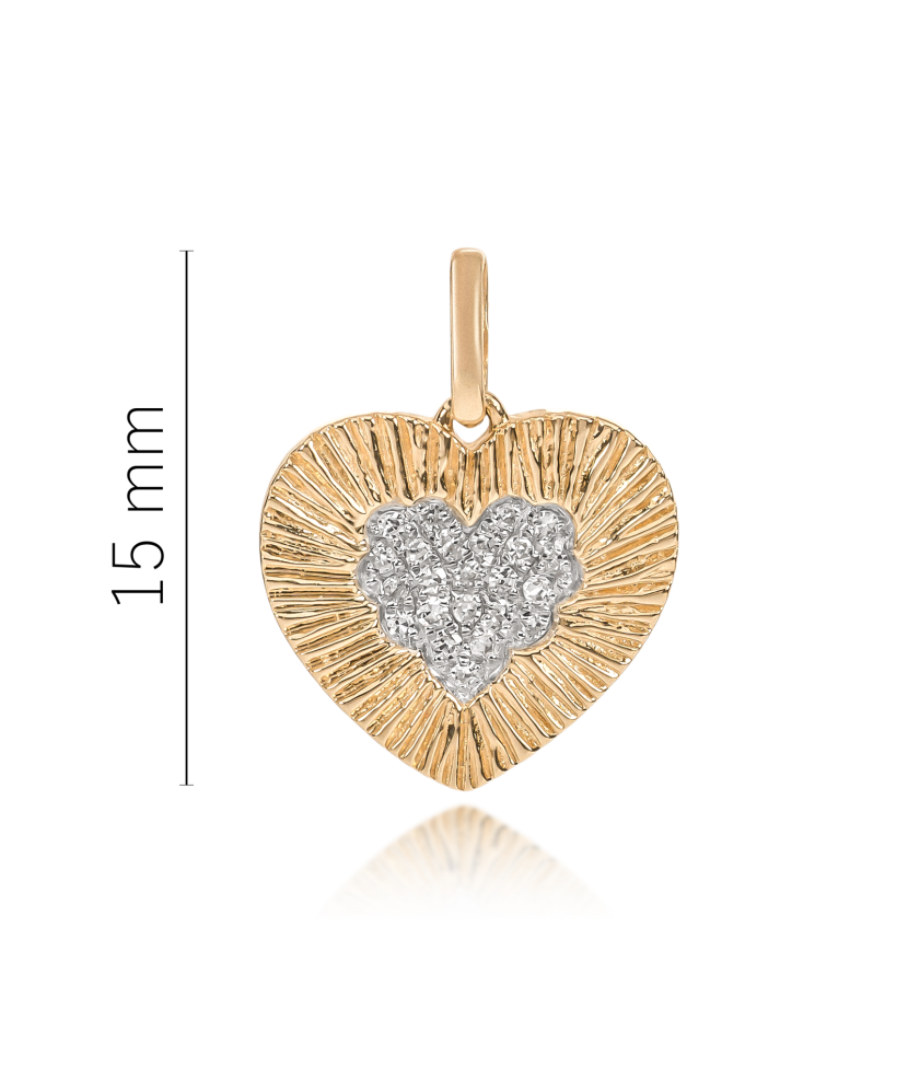 Dzeltena zelta kulons ar dimantiem un safīriem