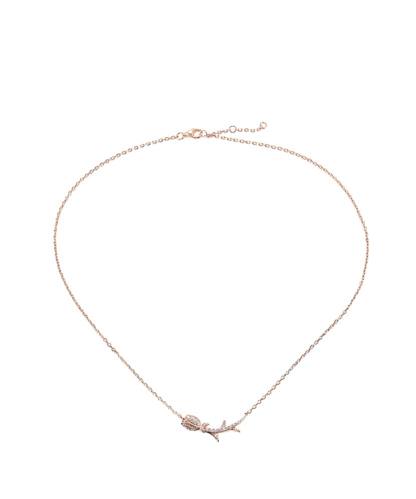 Apzeltīta sudraba ķēdīte ar cirkona kulonu - Goldinga