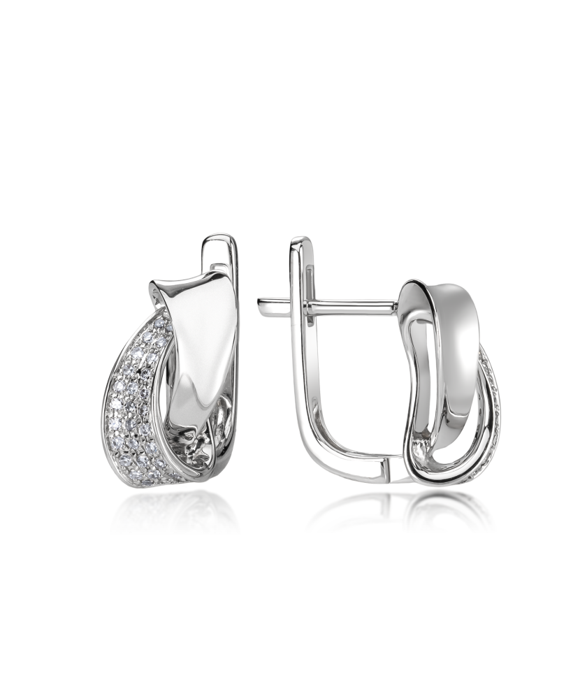 Серьги из белого золота с бриллиантами