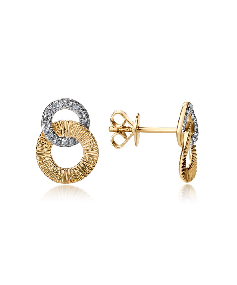 Dzeltena zelta auskari ar briljantiem