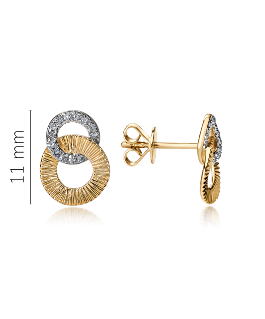 Dzeltena zelta auskari ar briljantiem