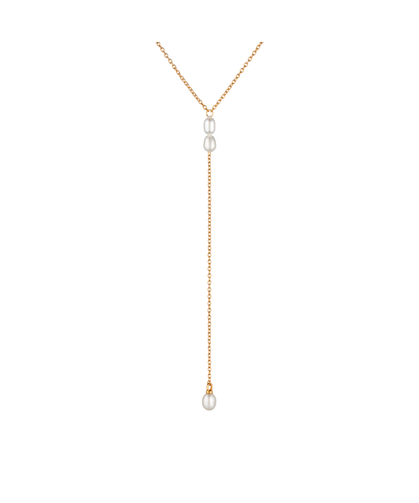 Apzeltīta sudraba ķēdīte ar pērlēm