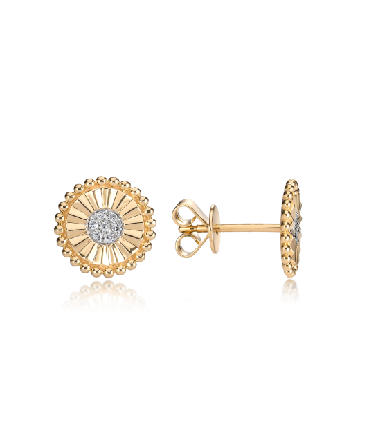 Dzeltena zelta auskari ar briljantiem