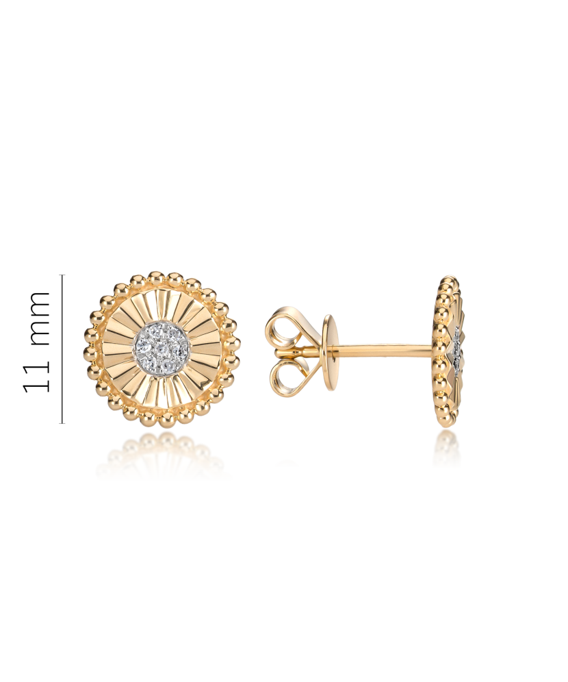 Dzeltena zelta auskari ar briljantiem