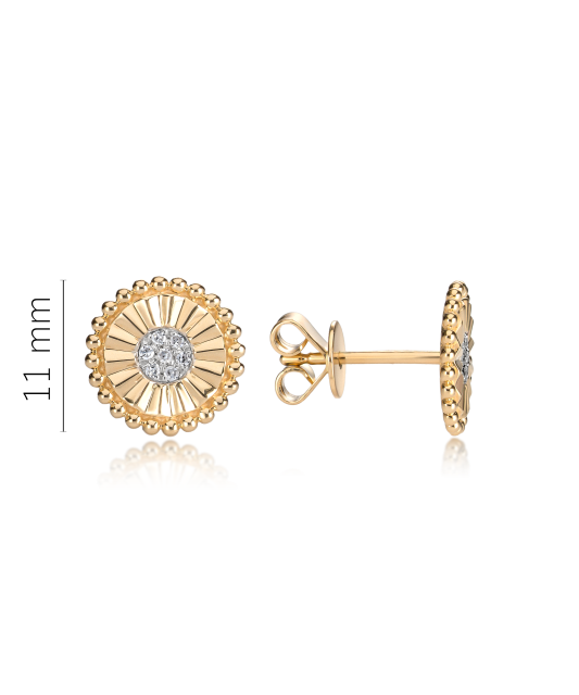 Dzeltena zelta auskari ar briljantiem