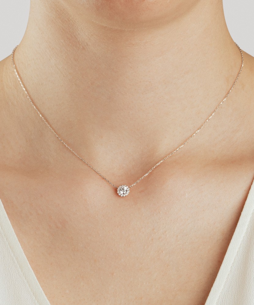 Baltā zelta ķēdīte ar cirkonija piekariņu - Goldinga