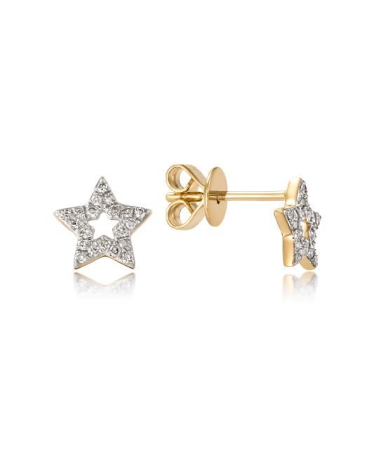 Dzeltena zelta auskari ar briljantiem