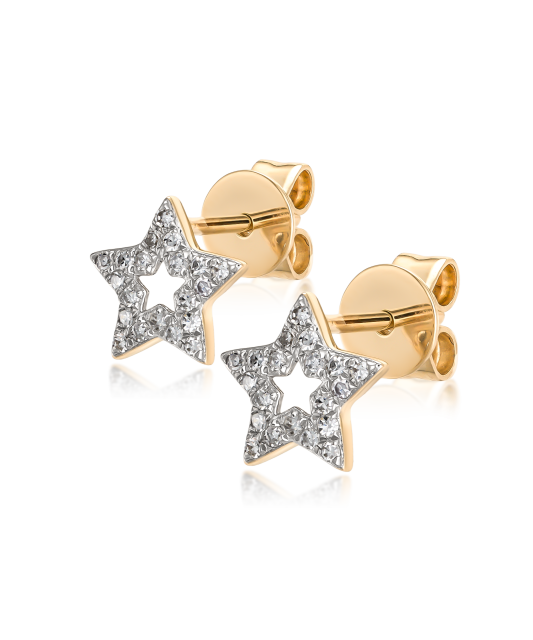 Dzeltena zelta auskari ar briljantiem