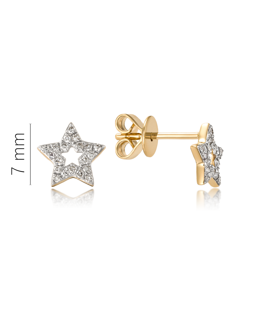 Dzeltena zelta auskari ar briljantiem