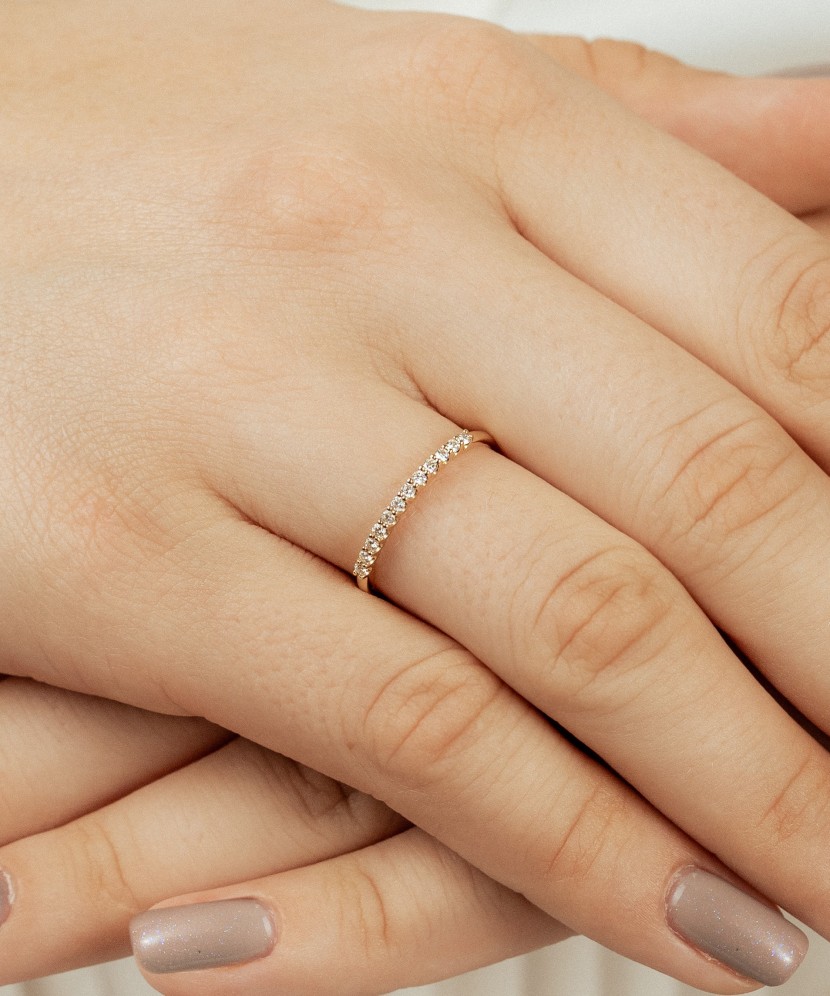 Dzeltena Zelta Gredzens Ar Dimantiem