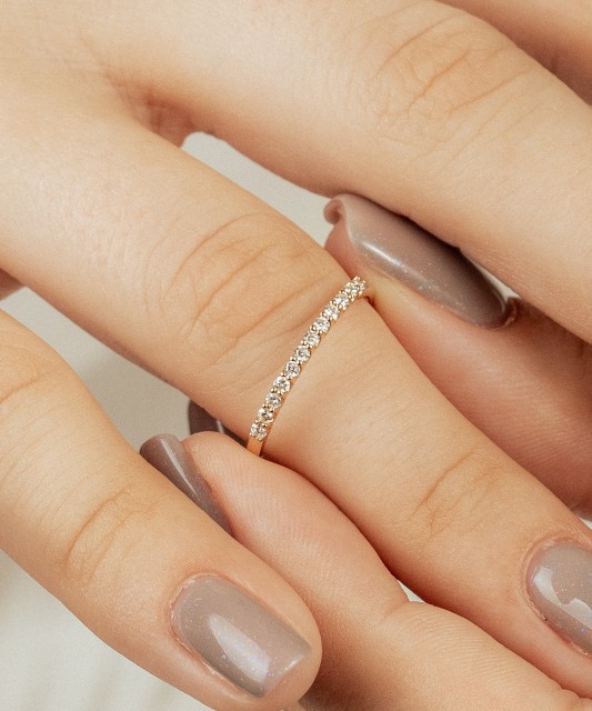 Dzeltena Zelta Gredzens Ar Dimantiem