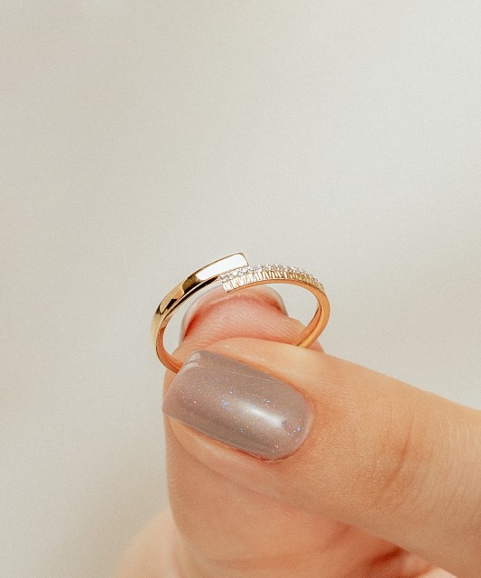 Dzeltena Zelta Gredzens Ar Dimantiem