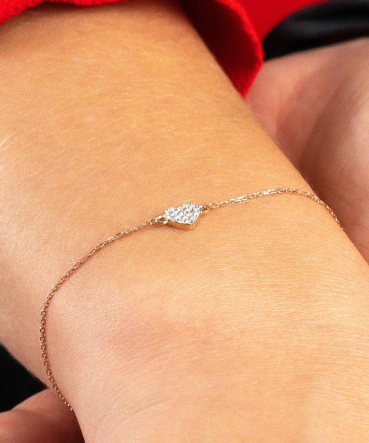 Zelta rokassprādze ar dimantiem "sirds"