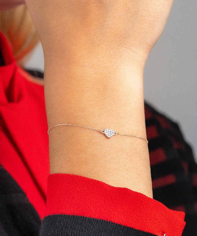 Zelta rokassprādze ar dimantiem "sirds"