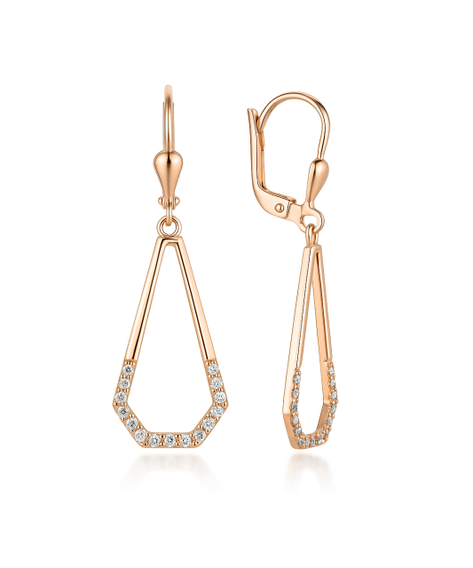 Золотые серьги с цирконами