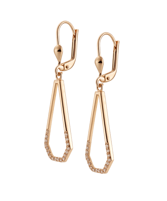 Золотые серьги с цирконами