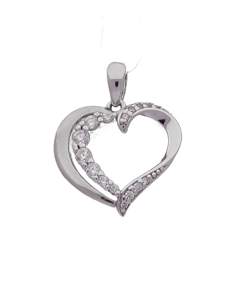 Sidabrinis pakabukas su cirkoniais "Širdelė" - Sidabriniai pakabukai - Goldinga
