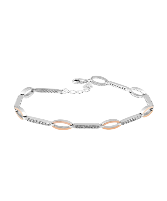 Apzeltīta sudraba rokassprādze ar cirkonijiem