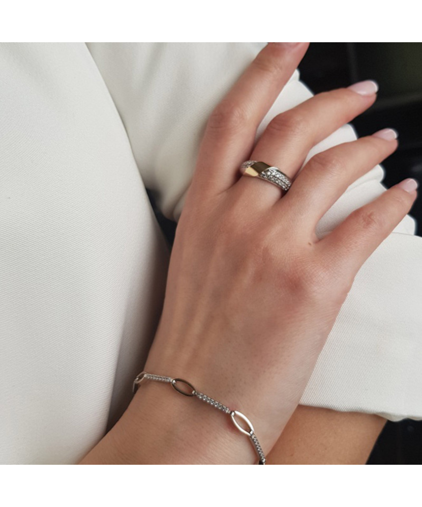 Браслет из позолоченного серебра с цирконами