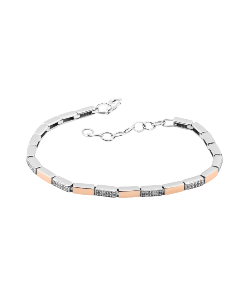 Apzeltīta sudraba rokassprādze ar cirkonijiem