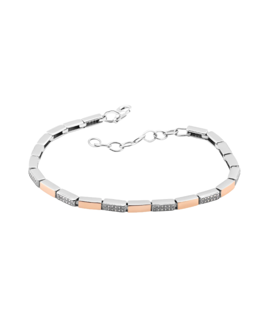 Браслет из позолоченного серебра с цирконами