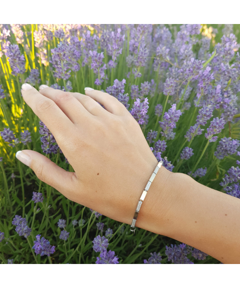 Браслет из позолоченного серебра с цирконами