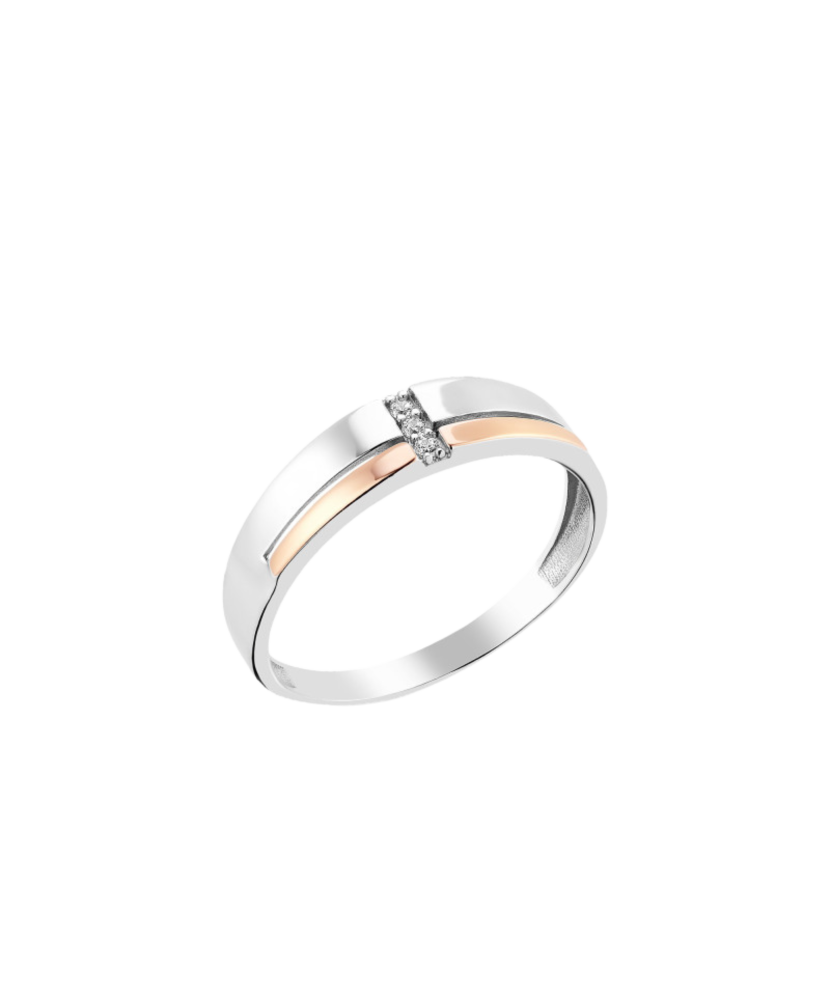 Apzeltīts sudraba gredzens ar cirkonijiem