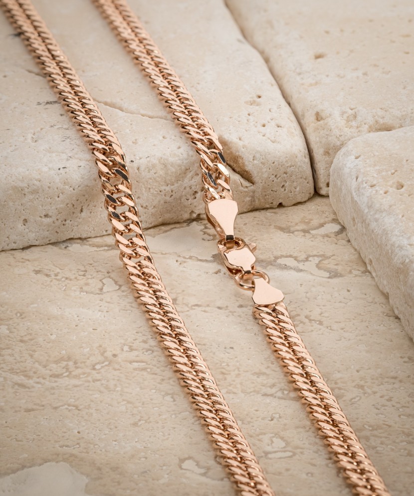 Zelta ķēdīte "Curb" 4.2mm - Goldinga