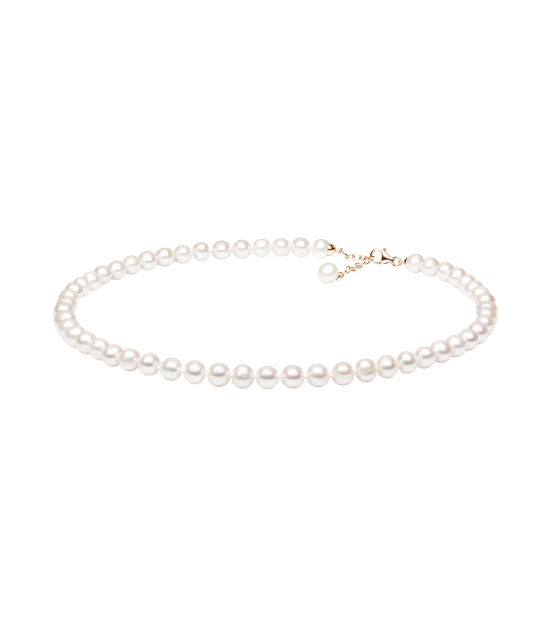 Pērļu kaklarota ar apzeltītu sudrabu