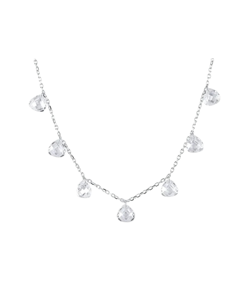 Серебряная цепочка с подвеской из циркона