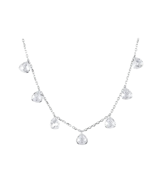 Серебряная цепочка с подвеской из циркона