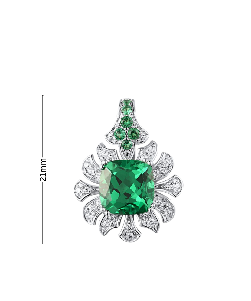 Sudraba kulons ar spineļiem un cirkoniem