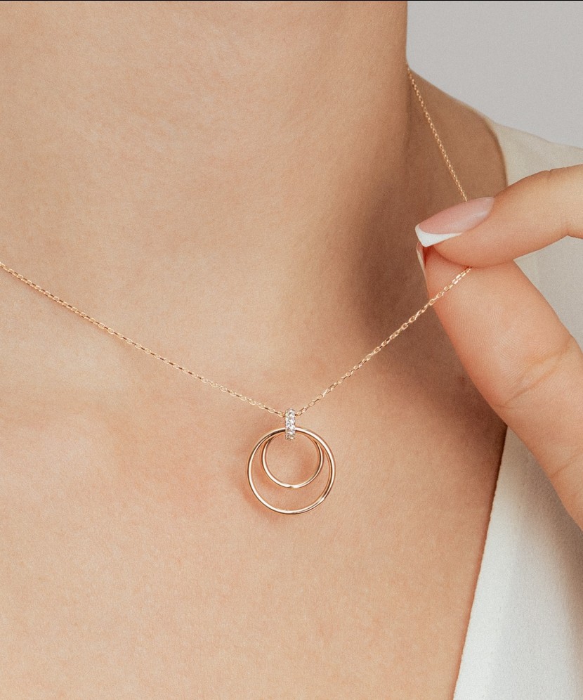 Zelta ķēdīte ar cirkonija piekariņu - Goldinga