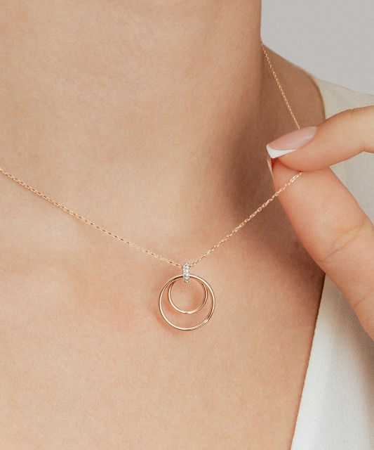 Zelta ķēdīte ar cirkonija piekariņu - Goldinga