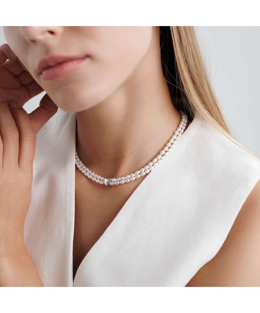 Pērļu Kaklarota Ar Sudrabu