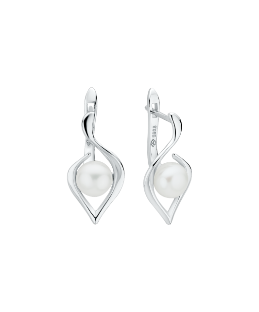 Sudraba auskari ar pērlēm