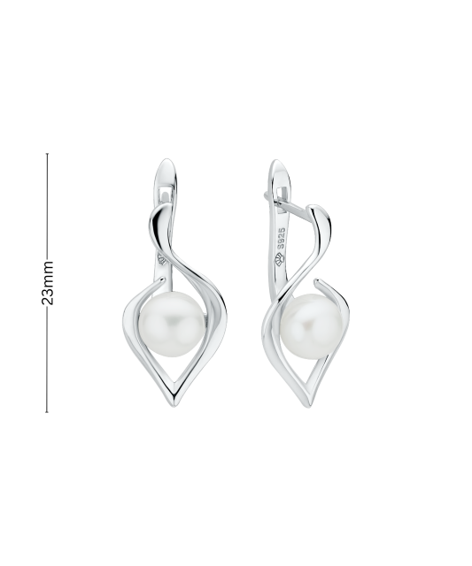 Sudraba auskari ar pērlēm