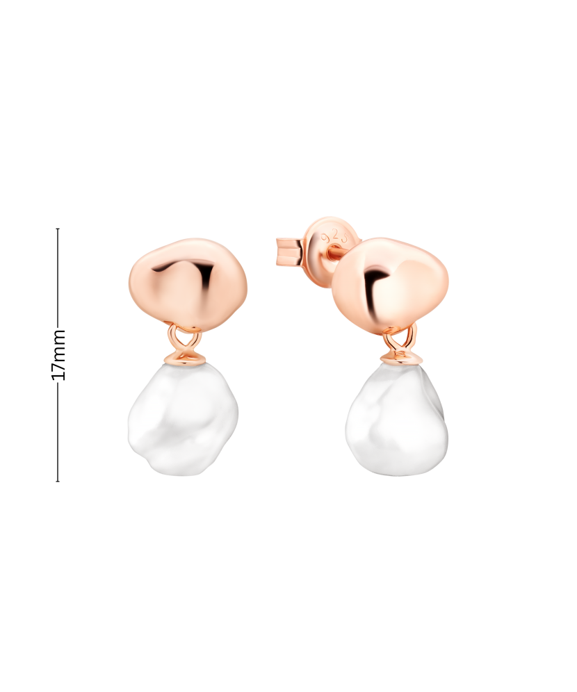 Apzeltīti sudraba auskari ar pērlēm