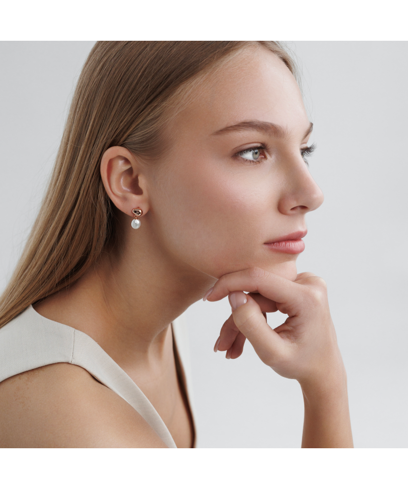 Apzeltīti sudraba auskari ar pērlēm