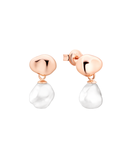 Apzeltīti sudraba auskari ar pērlēm