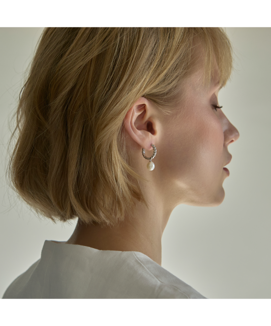 Sudraba auskari ar pērlēm