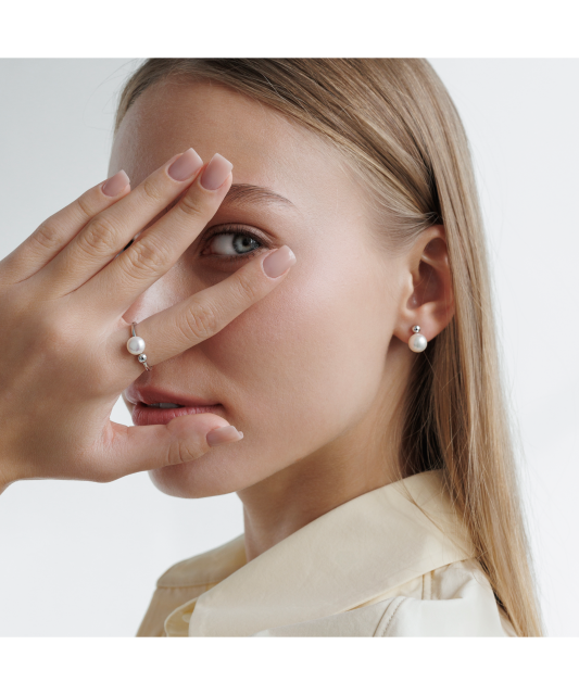 Sudraba auskari ar pērlēm