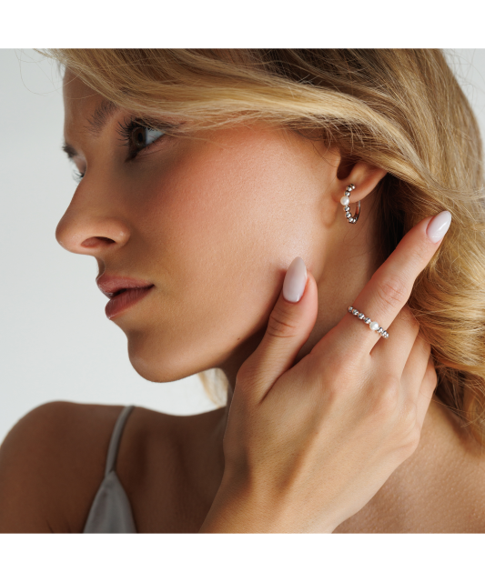 Sudraba auskari ar pērlēm