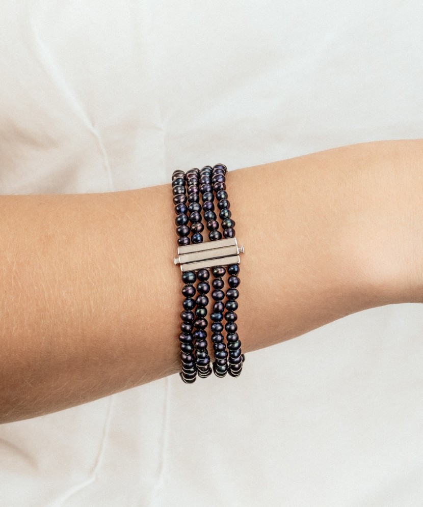 Жемчужный браслет с серебром