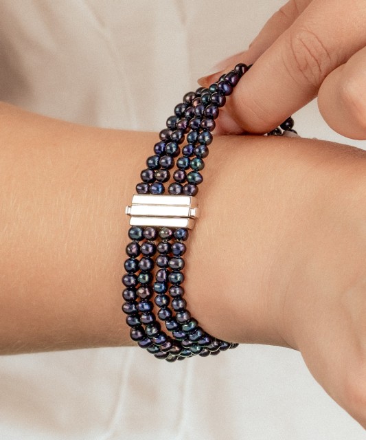 Pērļu rokassprādze ar sudrabu