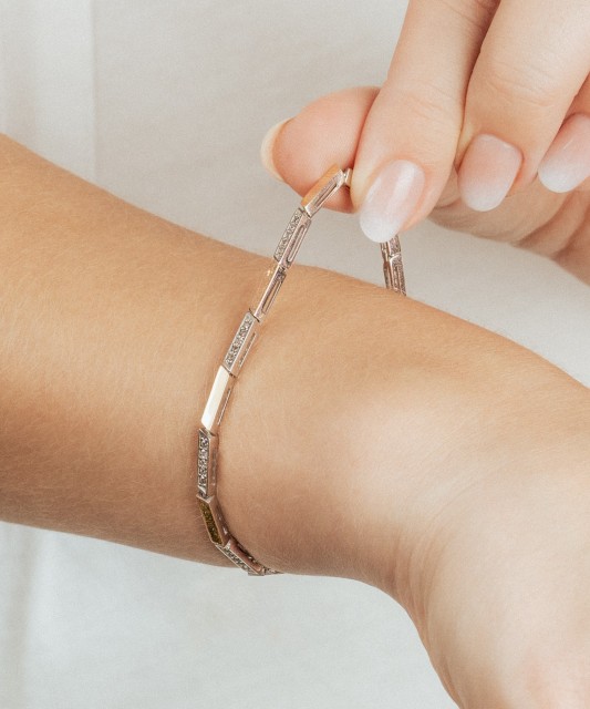 Браслет из позолоченного серебра с цирконами