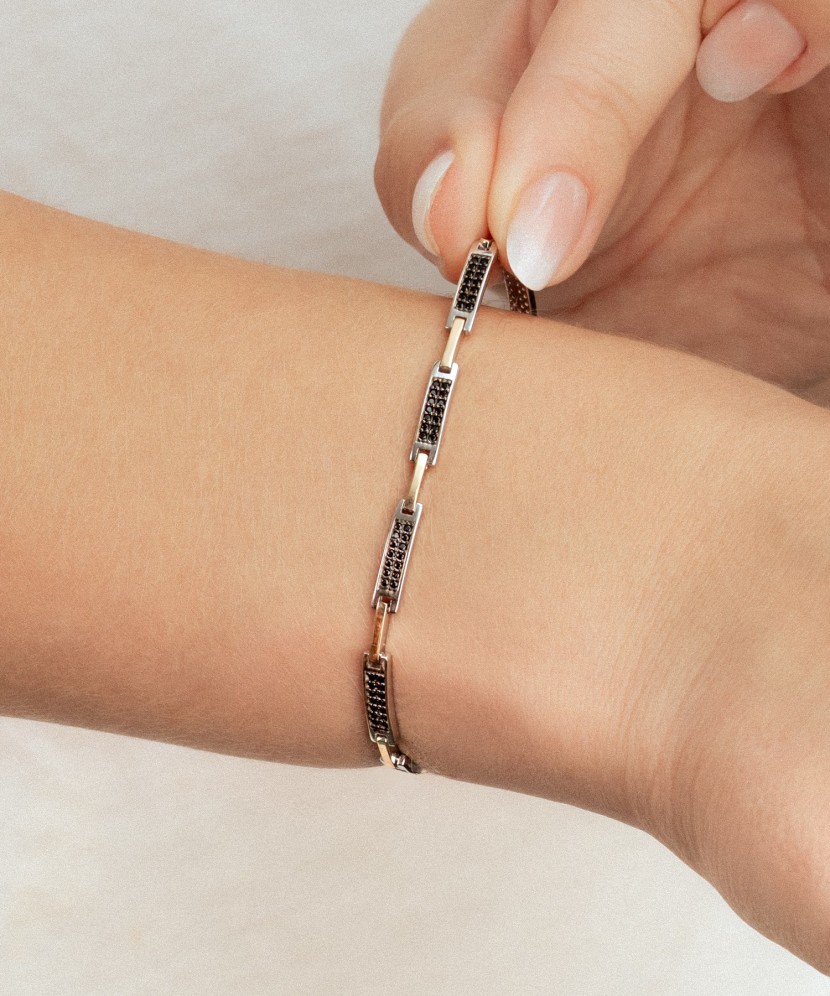 Браслет из позолоченного серебра с цирконами