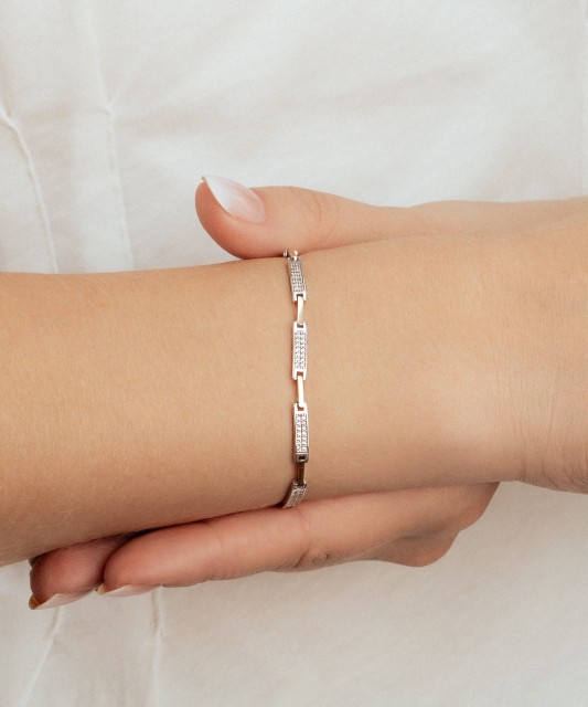 Браслет из позолоченного серебра с цирконами